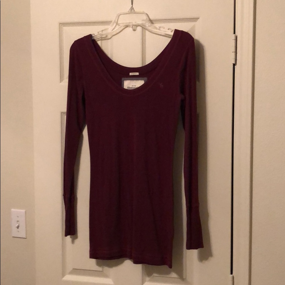 Maroon Abercrombie and Fitch Long Sleeve Tee